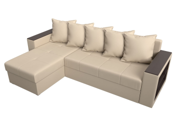 Диван угловой Дубай Лайт, экокожа, левый угол