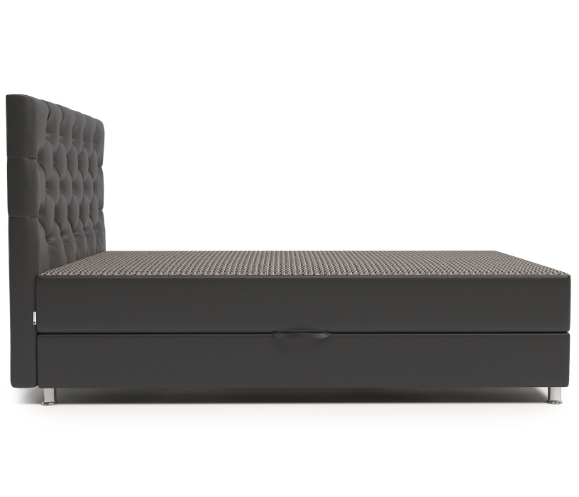 Мягкая кровать, Кровать тахта Шармэль Люкс 90 с подъемным механизмом, рогожка/ экокожа