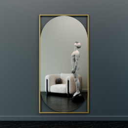 Дизайнерское настенное напольное зеркало GENGLASS Kvaden XL в металлической раме