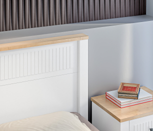 Набор для спальни Монтана Белый Альпийский,Дуб Гамильтон/МДФ Дуб Белый