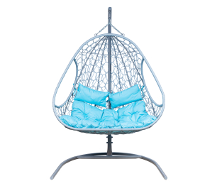 Подвесное кресло Leset Рико, каркас Серый металлик, подушка Бирюза яркая