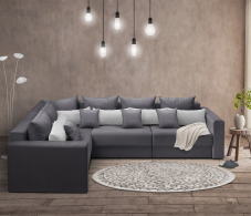 Диваны угловые в гостиную, Диван угловой Мэдисон Лонг со спальным местом, микровелюр