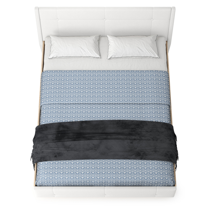 Двуспальные, Кровать Муссон 11.28ПОД с подъёмным основанием дуб эндгрейн/иск.кожа белая