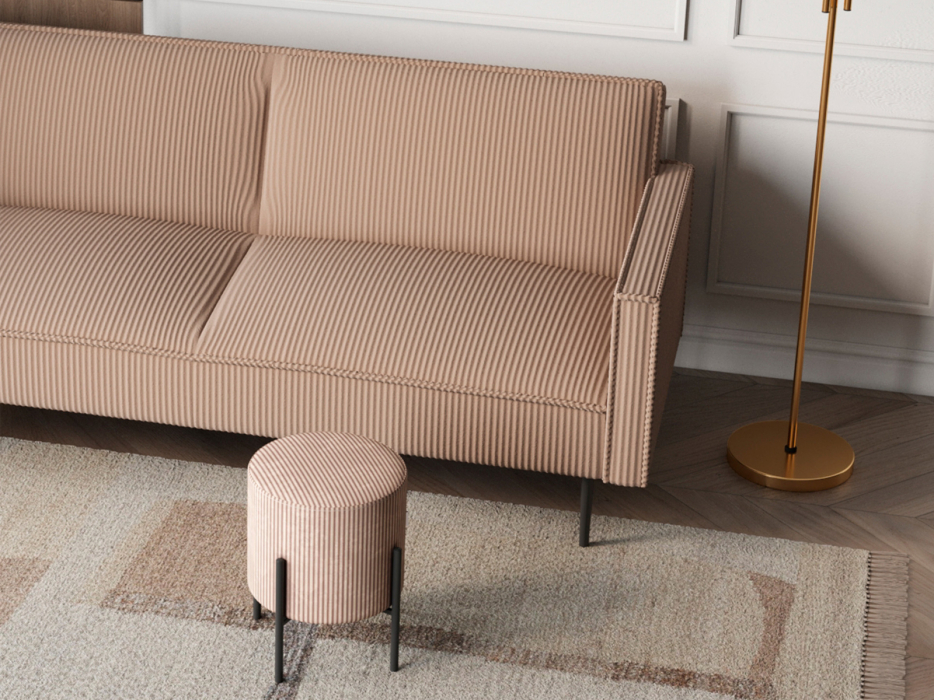 Диваны кровати со спальным местом, Диван прямой STOOL GROUP Кассель велюр рельефный