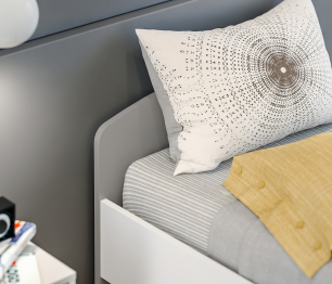 Кровать Mika / Мика СБ-3286 Белый,Серый