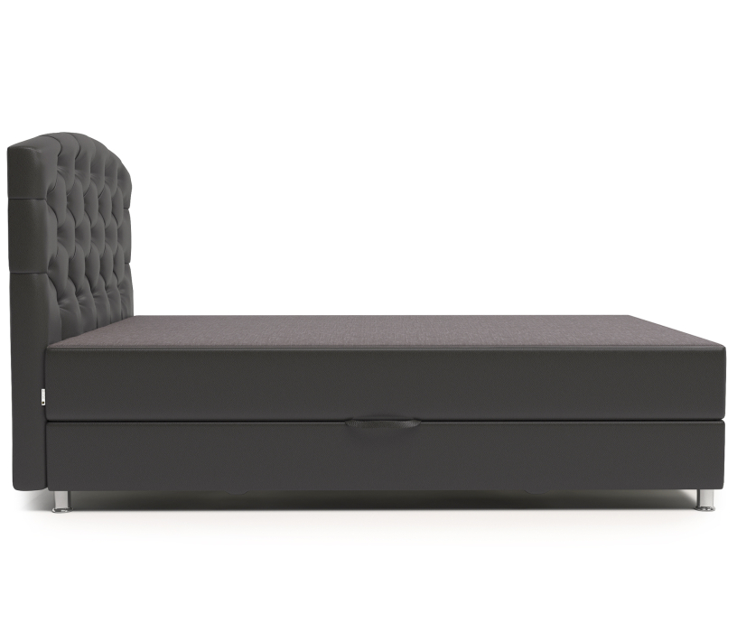 Мягкая кровать, Кровать тахта Премиум 140 с подъемным механизмом, рогожка / экокожа