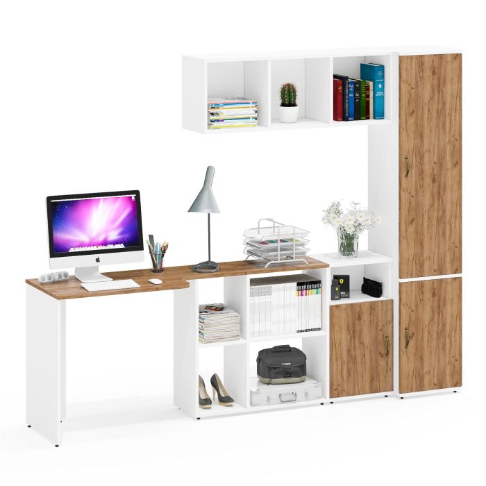 Домашние кабинеты, Домашний офис - стол-трансформер с покой для книг с пеналом 22Б и тумбой 3.19