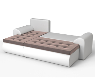 Угловой диван Ванкувер левый, экокожа/велюр