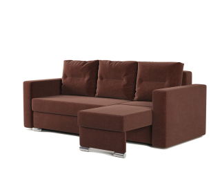 Угловой диван трансформер Рио правый с пуфиком