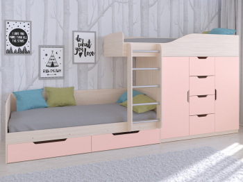 Кровать двухъярусная Астра 6 Дуб молочный