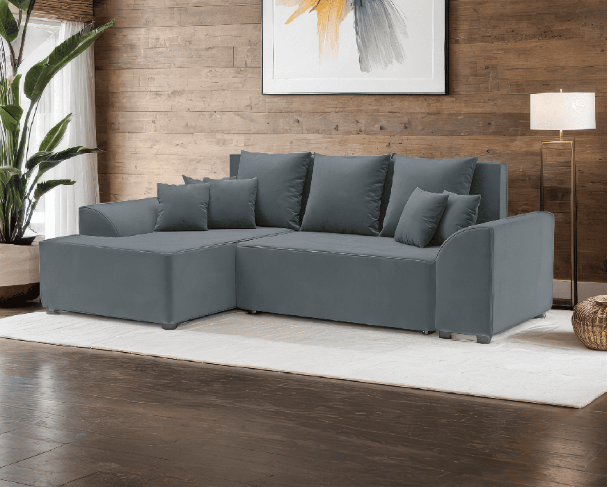 Диваны угловые в гостиную, Диван Каскад Левый угол (Велюр)