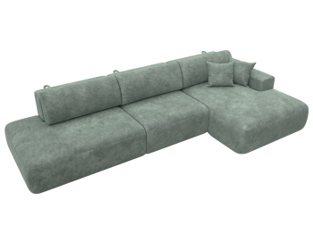 Диван угловой Лига-036 НПБ Модерн Лонг правый угол, велюр BRUT