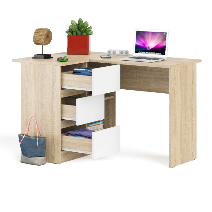 Детские столы, Угловой компьютерный стол Мори МС-16 левый