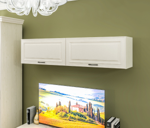 Полка Гранд / Ливерпуль СБ-3517 Дуб Приморский Белый/МДФ Классика Светлый