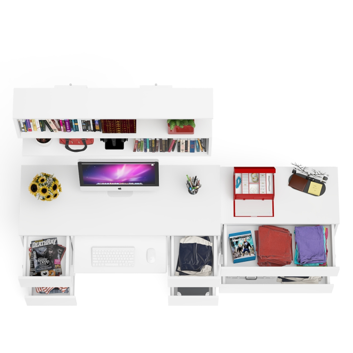 Домашние кабинеты, Комод Мори три ящика МК-800 и стол компьютерный Мори МС-2 с полкой 1200