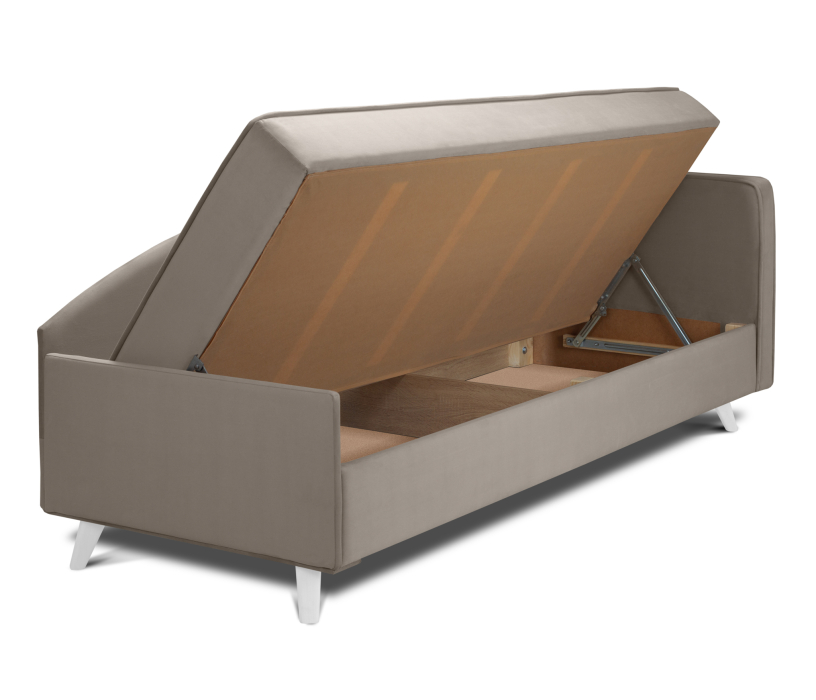 Мягкая кровать, Кровать тахта угловая Альфа  с подъемным механизмом, микровелюр