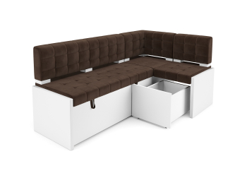 Диван угловой кухонный Ганновер (Велюр) 205х82х130 см