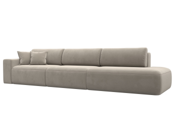 Диван прямой Лига-036 Модерн Лонг подлокотник слева, микровельвет