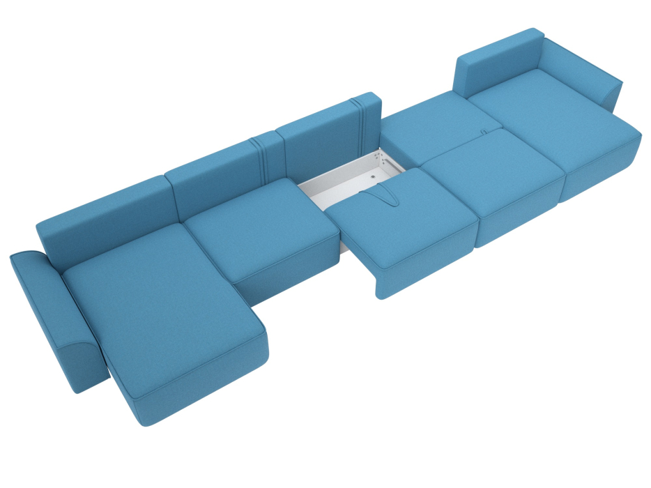 Диваны еврокнижки, Диван П-образный Лига-048 НПБ МегаЛонг, рогожка Амур