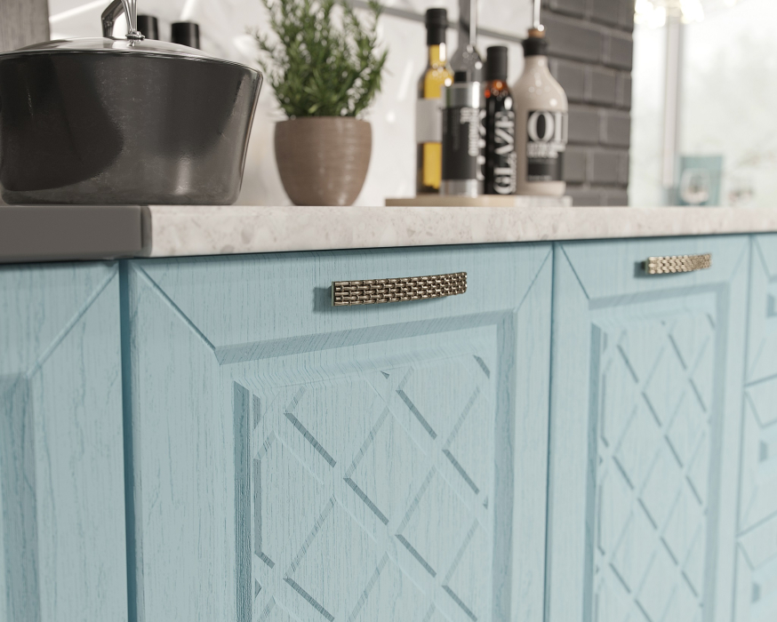 Кухонные гарнитуры, Кухня Агава 2,0 м Акация Белая/Аква МДФ