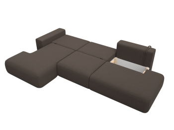 Диван угловой Лига-036 НПБ Модерн Лонг левый угол, рогожка Амур