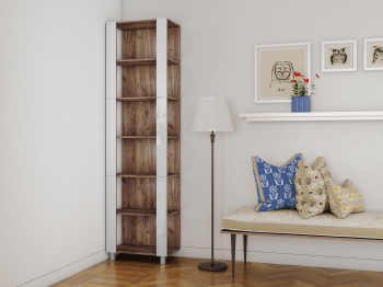 Стеллаж модульный Универсальный 35х60х240 Белое стекло