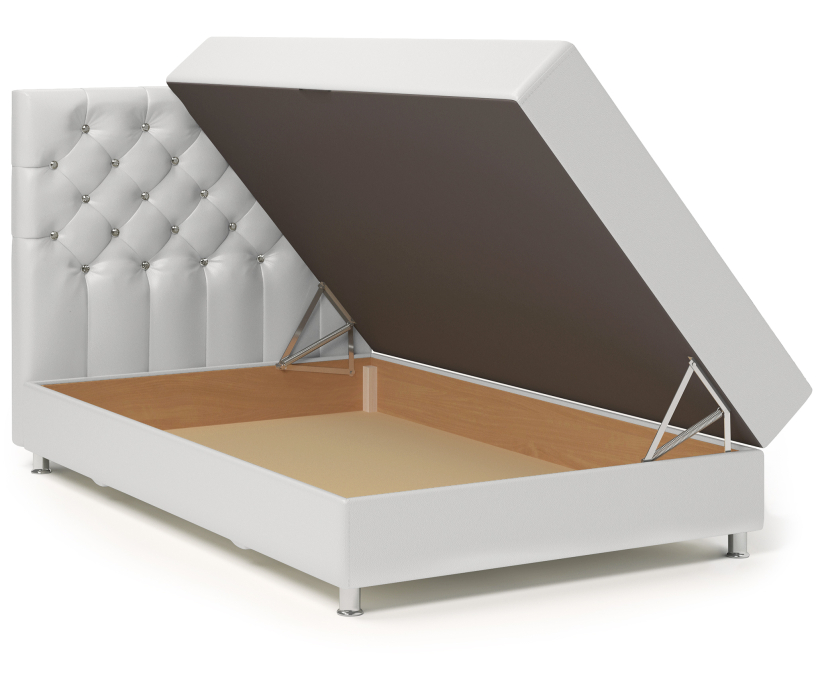 Мягкая кровать, Кровать тахта Шармэль Люкс 160 с подъемным механизмом, рогожка / экокожа