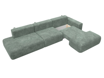 Диван угловой Лига-036 НПБ Модерн Лонг правый угол, велюр BRUT