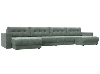 Диван П-образный с декором Лига-049 НПБ Лонг, велюр BRUT