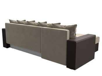 Диван угловой Дубай Лайт, микровельвет/экокожа, левый угол