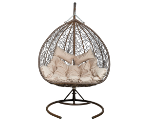 Подвесное кресло Leset Гаити, каркас Коричневый, подушка Бежевая