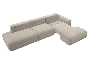 Диван угловой Лига-036 Модерн Лонг правый угол, микровельвет