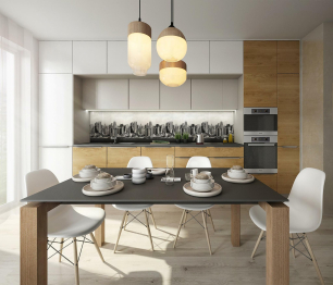 Кухонный фартук Мегаполис ретро 3000x600x1.5 мм глянец