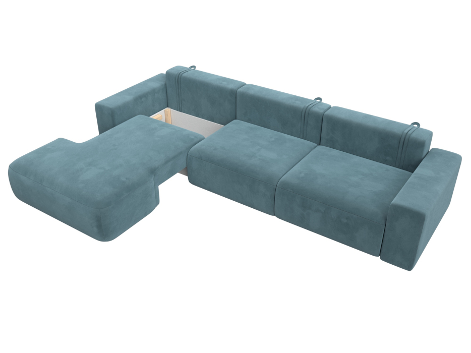 Диваны угловые в гостиную, Диван угловой Лига-036 Классик Лонг левый угол, велюр