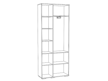 Шкаф комби с зеркалом ЛШ-9 Гостиная Ливорно