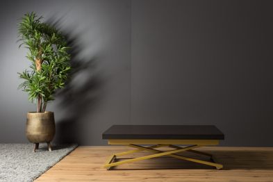 Стол трансформер Compact (золотые опоры)