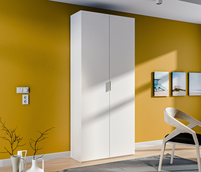 Шкафы распашные, Мальта СБ-3257 Шкаф 2 дверный Белый/МДФ Белый