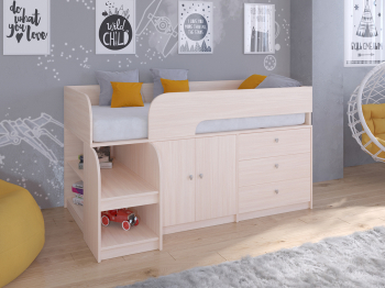 Кровать-чердак Астра 9 V1 Дуб молочный