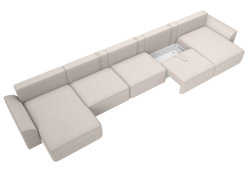 Диван П-образный Лига-048 НПБ МегаЛонг, замша JOLY