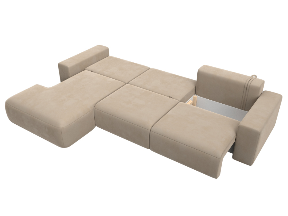 Диваны угловые в гостиную, Диван угловой Лига-036 Классик Лонг левый угол, велюр