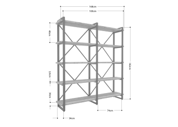 Стеллаж Айсберг Лофт 160х182-3 белый