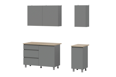 Кухонный гарнитур Денвер 1,6 м (графит серый/дуб сонома)