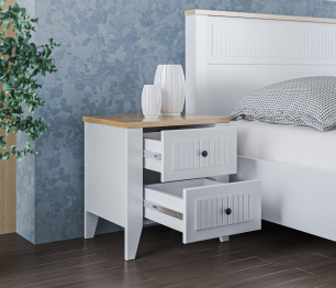 Набор для спальни Монтана Белый Альпийский,Дуб Гамильтон/МДФ Дуб Белый