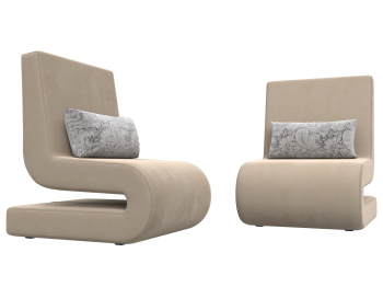 Кресло Волна (2 шт), велюр