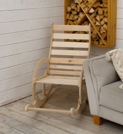 Кресло-качалка НЕАПОЛЬ с подножкой без покраски