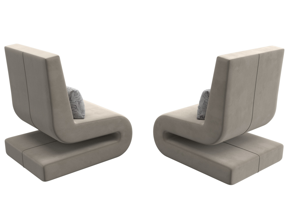 Кресло для отдыха, Кресло Волна (2 шт.), микровельвет