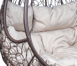 Подвесное кресло Leset Рико, каркас Коричневый, подушка Бежевая