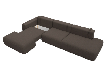Диван угловой Лига-036 НПБ Модерн Лонг левый угол, рогожка Амур