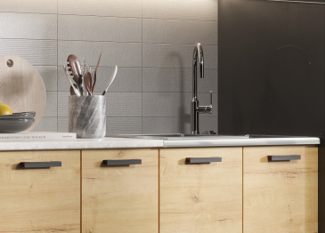 Кухня Хозяюшка 2,0 м Белый гладкий/Дуб вотан ЛДСП