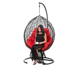 Подвесное кресло Tropica Black Красная подушка